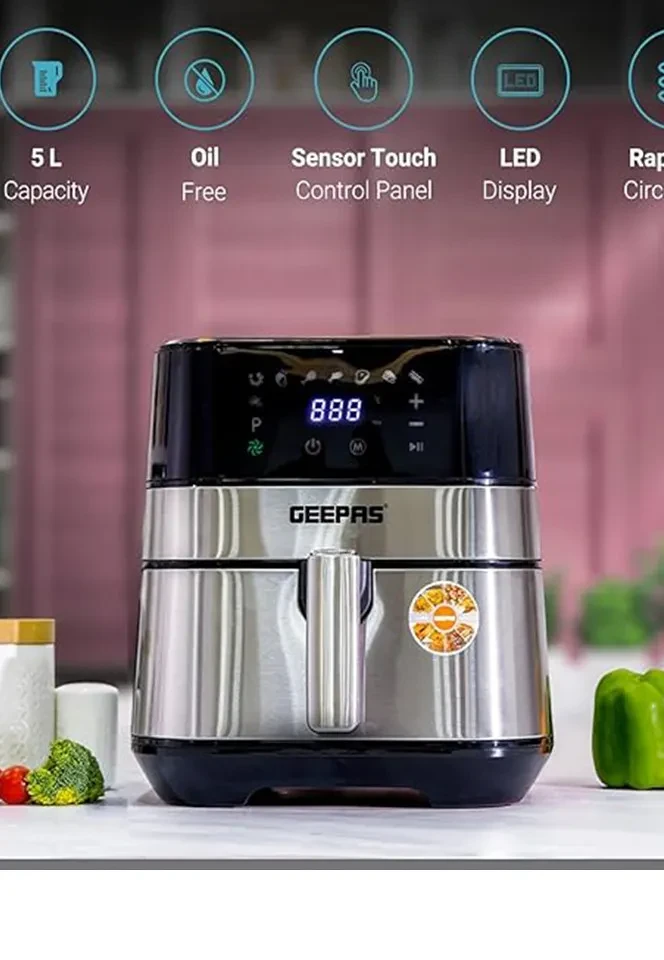 قلاية هوائية بدون زيت  جيباس سعة 5 لتر موديل: GAF37510 - صورة المنتج 5