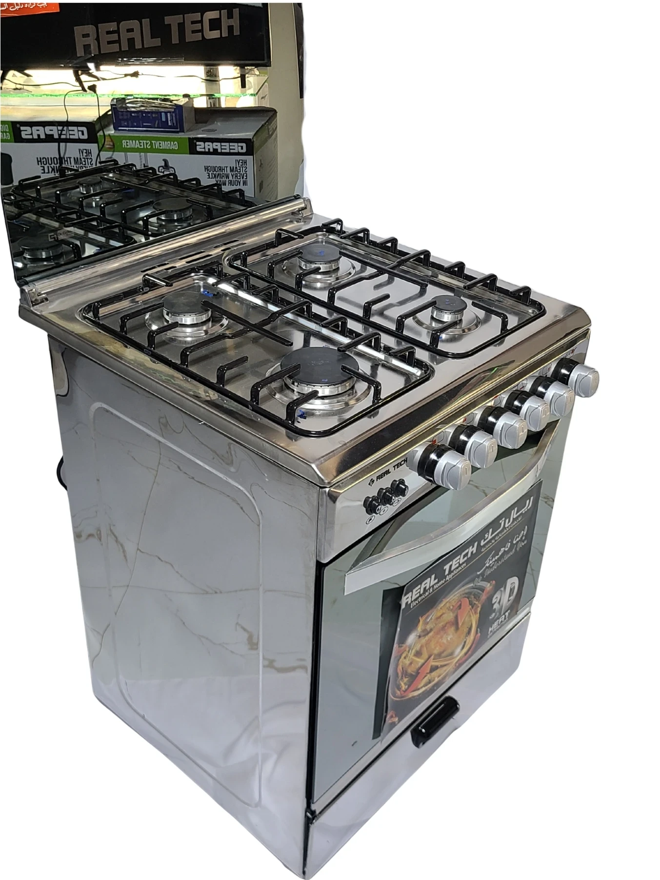 فرن غاز  ريال تك 60×60 استيل 100% مواصفات كاملة – موديل 915 - صورة المنتج 6
